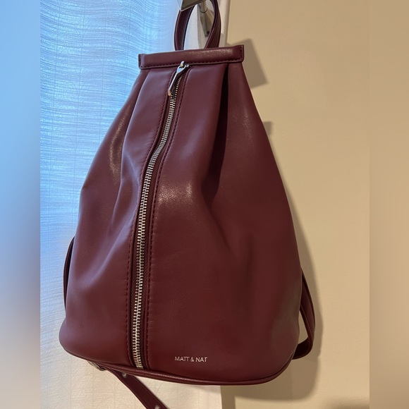 MATT & NAT - Leather Backpack - Burgundy - Picture 2 of 4